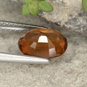 Hessonite Garnet Gemstone in 8.6 x 7.1 mm Size for Sale, Hessonite Garnet Stone in Medium-Dark Orange Color