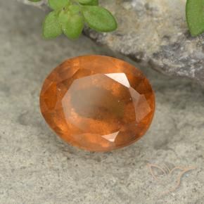 2.06 ct Orange Hessonite Garnet Stone, Natural Hessonite Garnet in Oval Facet Shape for Sale