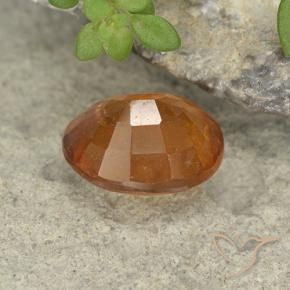 Hessonite Garnet Gemstone in 8.4 x 6.9 mm Size for Sale, Hessonite Garnet Stone in Yellowish Orange Color