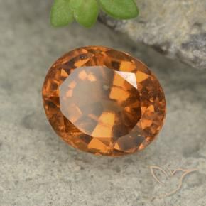1.79 ct Orange Hessonite Garnet Stone, Natural Hessonite Garnet in Oval Facet Shape for Sale
