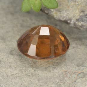Hessonite Garnet Gemstone in 7.8 x 6.5 mm Size for Sale, Hessonite Garnet Stone in Earth Orange Color