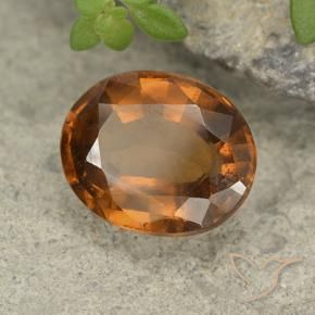 2.48 ct Orange Hessonite Garnet Stone, Natural Hessonite Garnet in Oval Facet Shape for Sale