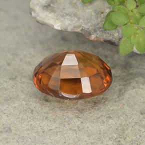 Hessonite Garnet Gemstone in 8.4 x 6.8 mm Size for Sale, Hessonite Garnet Stone in Deep Orange Color