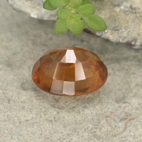 Hessonite Garnet Gemstone in 8.1 x 6.6 mm Size for Sale, Hessonite Garnet Stone in Deep Orange Color