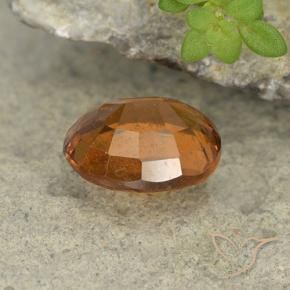 Hessonite Garnet Gemstone in 8.3 x 6.7 mm Size for Sale, Hessonite Garnet Stone in Medium-Dark Orange Color