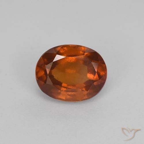 2.04ct Natural Medium Orange Hessonite Garnet, Oval, VS