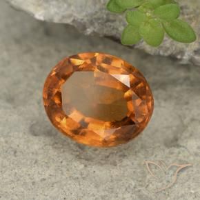1.81 ct Orange Hessonite Garnet Stone, Natural Hessonite Garnet in Oval Facet Shape for Sale