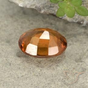 Hessonite Garnet Gemstone in 8.4 x 6.9 mm Size for Sale, Hessonite Garnet Stone in Medium-Dark Orange Color