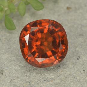 Deep Amber Red Hessonite Garnet Gem - 1.7ct Cushion-Cut (ID: 499222)
