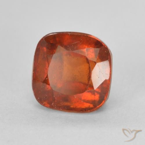1.91 ct Orange Hessonite Garnet Stone, Natural Hessonite Garnet in Cushion-Cut Shape for Sale