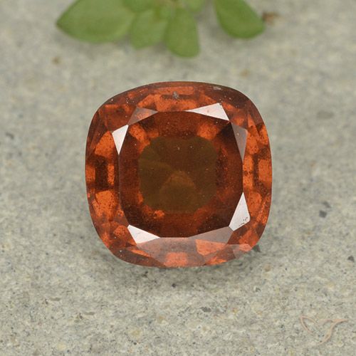 1.87ct Natural Amber Orange Hessonite Garnet, Cushion, VS