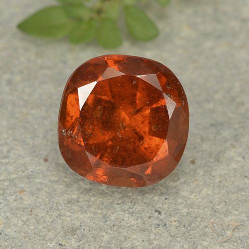 1.91ct Natural Reddish Orange Hessonite Garnet, Cushion, VS-SI