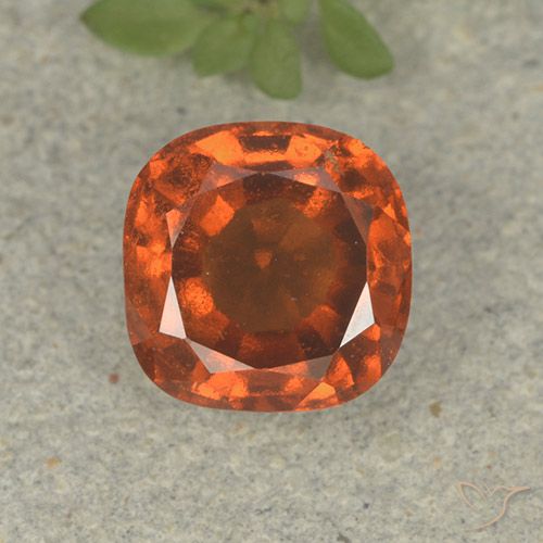 1.91ct Natural Deep Orange Hessonite Garnet, Cushion, VS