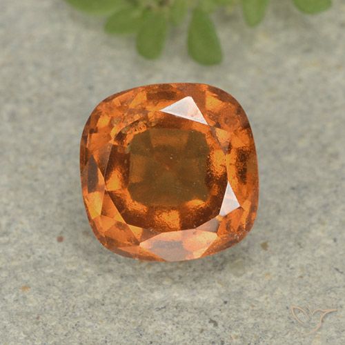1.92ct Natural Medium Orange Hessonite Garnet, Cushion, VS-SI