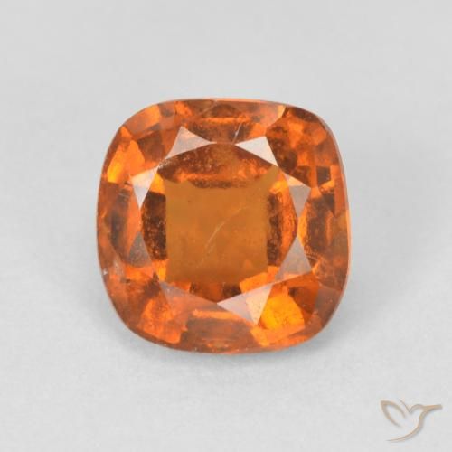 1.83ct Natural Deep Orange Hessonite Garnet, Cushion, VS-SI