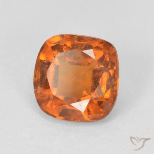 1.83 ct Orange Hessonite Garnet Stone, Natural Hessonite Garnet in Cushion-Cut Shape for Sale
