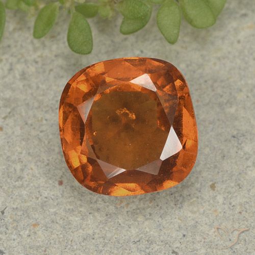 1.94ct Natural Medium-Dark Orange Hessonite Garnet, Cushion, VS