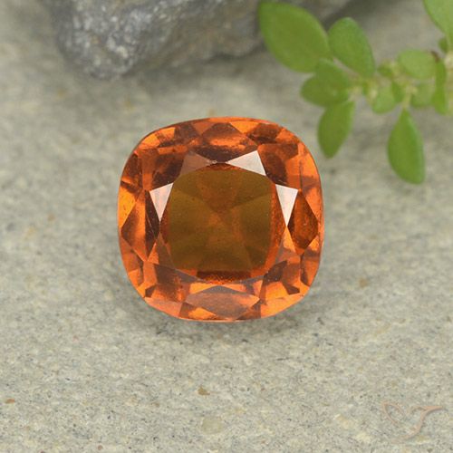 1.95ct Natural Yellowish Orange Hessonite Garnet, Cushion, VS