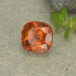1.71 ct Orange Hessonite Garnet Stone, Natural Hessonite Garnet in Cushion-Cut Shape for Sale