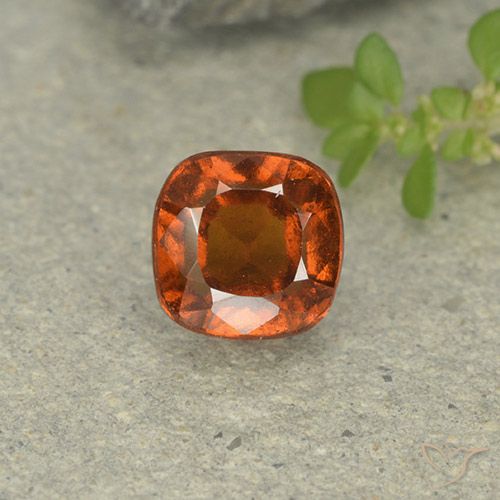 1.81ct Natural Medium-Dark Orange Hessonite Garnet, Cushion, VVS-VS