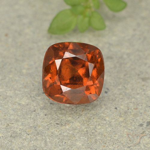 1.83ct Natural Reddish Orange Hessonite Garnet, Cushion, VS