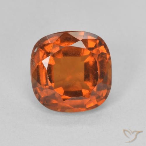 1.93ct Natural Reddish Orange Hessonite Garnet, Cushion, VS