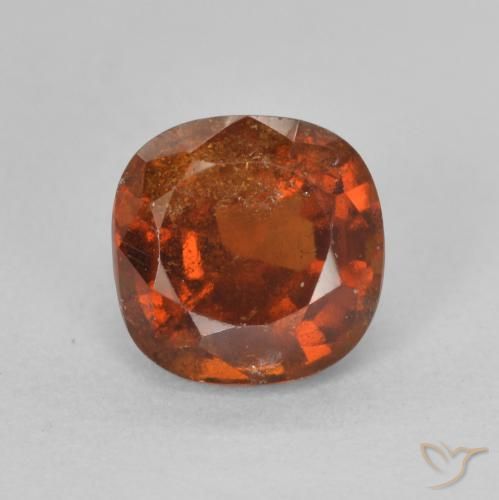 1.92 ct Orange Hessonite Garnet Stone, Natural Hessonite Garnet in Cushion-Cut Shape for Sale