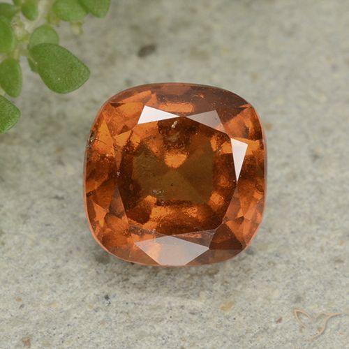 1.92ct Natural Medium-Dark Orange Hessonite Garnet, Cushion, VS