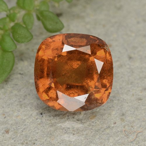 1.88ct Natural Deep Orange Hessonite Garnet, Cushion, VS-SI