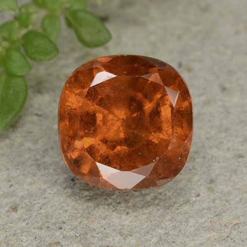 1.95ct Natural Medium-Dark Orange Hessonite Garnet, Cushion, VS-SI