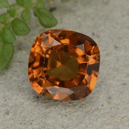 1.84ct Natural Deep Orange Hessonite Garnet, Cushion, VVS-VS