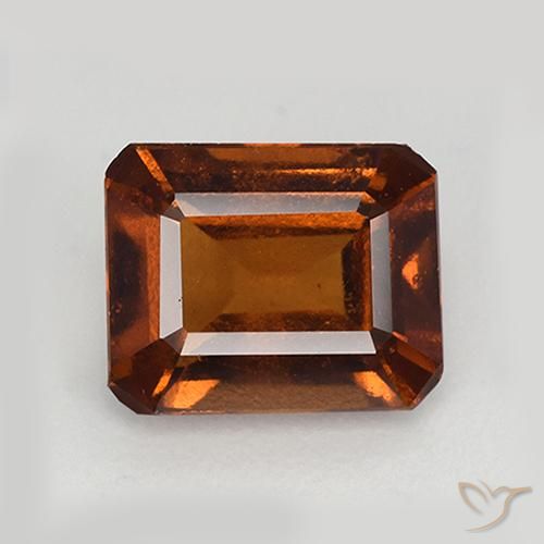 2.33ct Natural Deep Orange Hessonite Garnet, Emerald Cut, VS