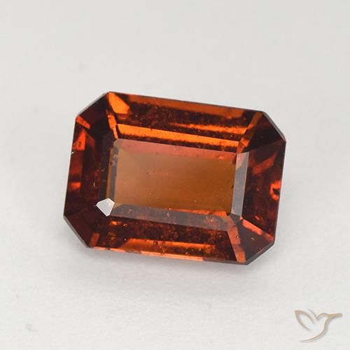 2.23ct Natural Medium Orange Hessonite Garnet, Emerald Cut, VS