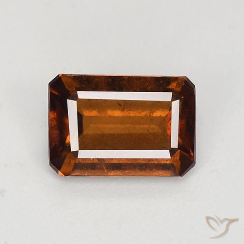1.92ct Natural Deep Orange Hessonite Garnet, Emerald Cut, VS