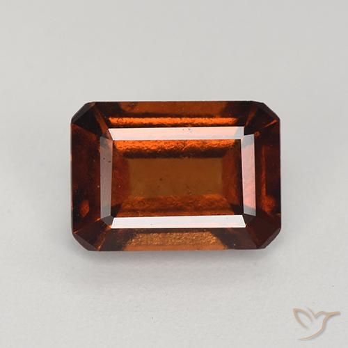 2.56ct Natural Deep Orange Hessonite Garnet, Emerald Cut, VS