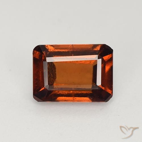 1.95ct Natural Deep Orange Hessonite Garnet, Emerald Cut, VS