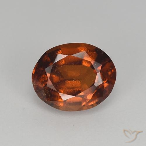 1.48ct Natural Medium Orange Hessonite Garnet, Oval, VS