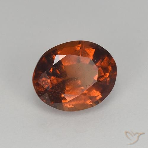 1.48 ct Orange Hessonite Garnet Stone, Natural Hessonite Garnet in Oval Facet Shape for Sale