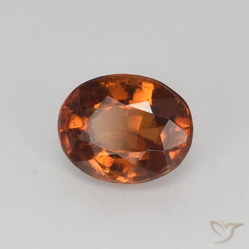 1.52 ct Orange Hessonite Garnet Stone, Natural Hessonite Garnet in Oval Facet Shape for Sale