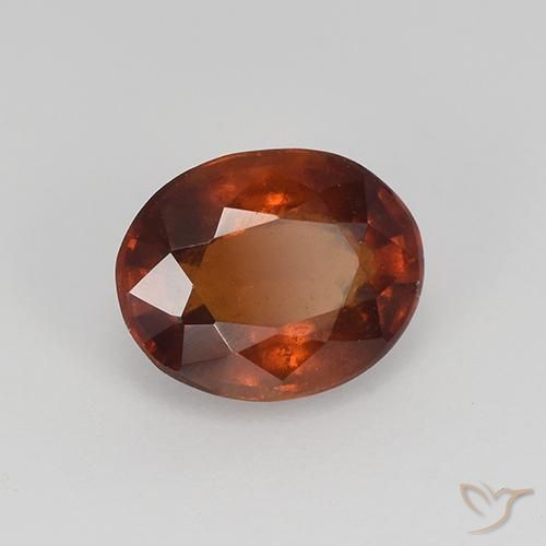 1.56 ct Brown Hessonite Garnet Stone, Natural Hessonite Garnet in Oval Facet Shape for Sale