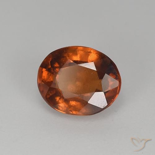 1.37 ct Brown Hessonite Garnet Stone, Natural Hessonite Garnet in Oval Facet Shape for Sale
