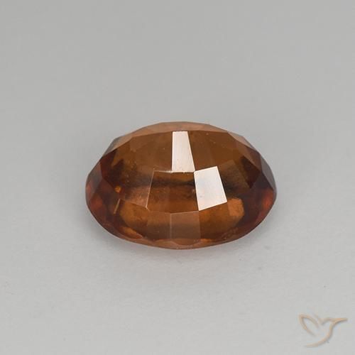 Hessonite Garnet Gemstone in 7.3 x 6 mm Size for Sale, Hessonite Garnet Stone in Deep Cinnamon Brown Color