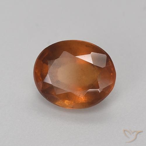 1.91 ct Orange Hessonite Garnet Stone, Natural Hessonite Garnet in Oval Facet Shape for Sale