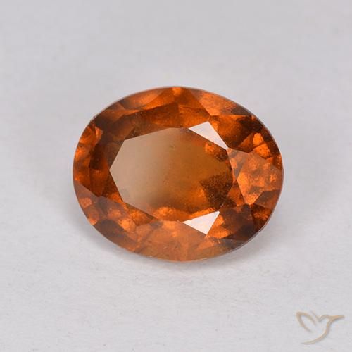 1.84 ct Orange Hessonite Garnet Stone, Natural Hessonite Garnet in Oval Facet Shape for Sale