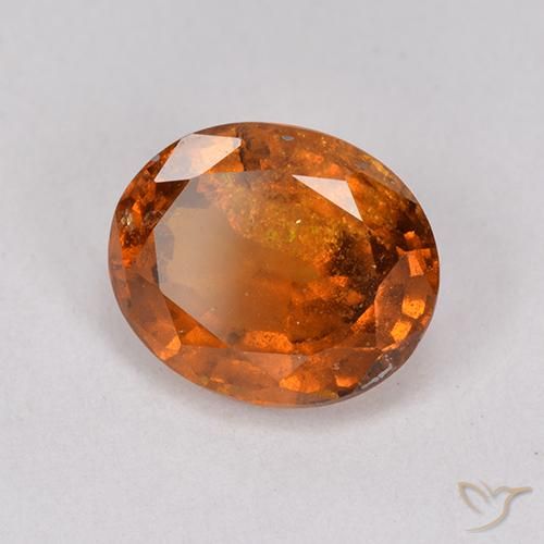1.98 ct Orange Hessonite Garnet Stone, Natural Hessonite Garnet in Oval Facet Shape for Sale