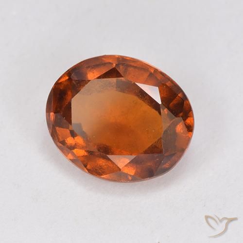 2.46 ct Orange Hessonite Garnet Stone, Natural Hessonite Garnet in Oval Facet Shape for Sale