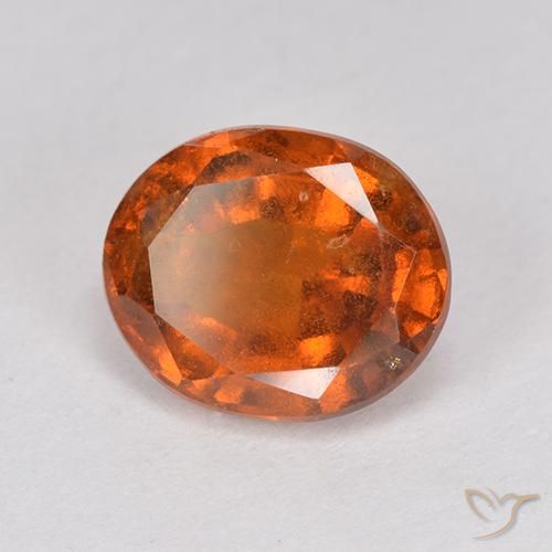 2.64 ct Orange Hessonite Garnet Stone, Natural Hessonite Garnet in Oval Facet Shape for Sale