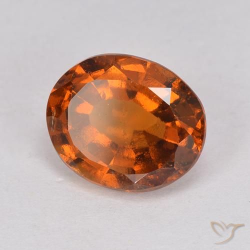 2.56 ct Orange Hessonite Garnet Stone, Natural Hessonite Garnet in Oval Facet Shape for Sale