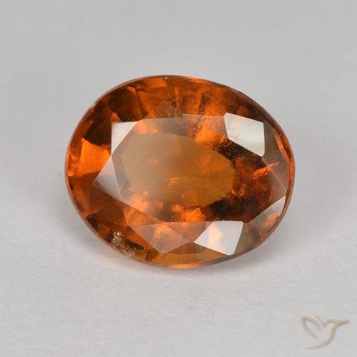 1.76 ct Orange Hessonite Garnet Stone, Natural Hessonite Garnet in Oval Facet Shape for Sale