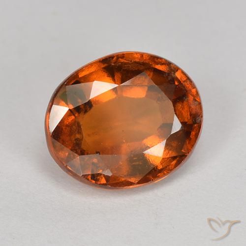 2.07 ct Orange Hessonite Garnet Stone, Natural Hessonite Garnet in Oval Facet Shape for Sale